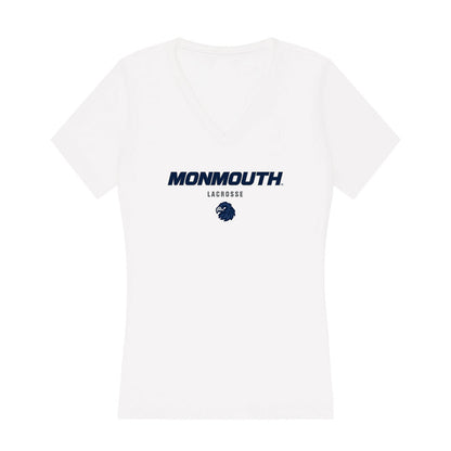 Monmouth - NCAA Men's Lacrosse : Mitch Boudreau - Women's V-Neck T-Shirt-0