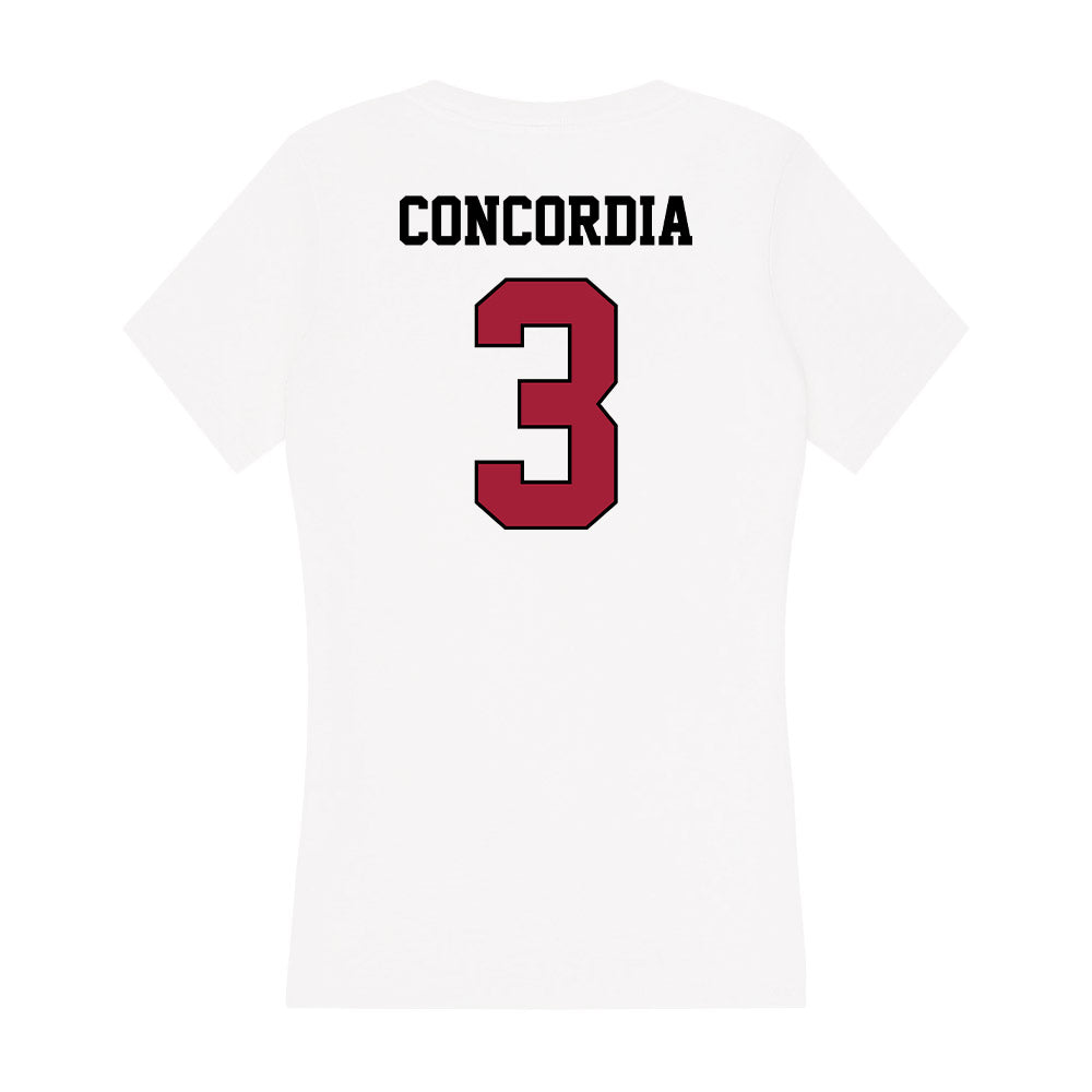 St. Joe's - NCAA Women's Lacrosse : Jorden Concordia - Women's V-Neck T-Shirt-1