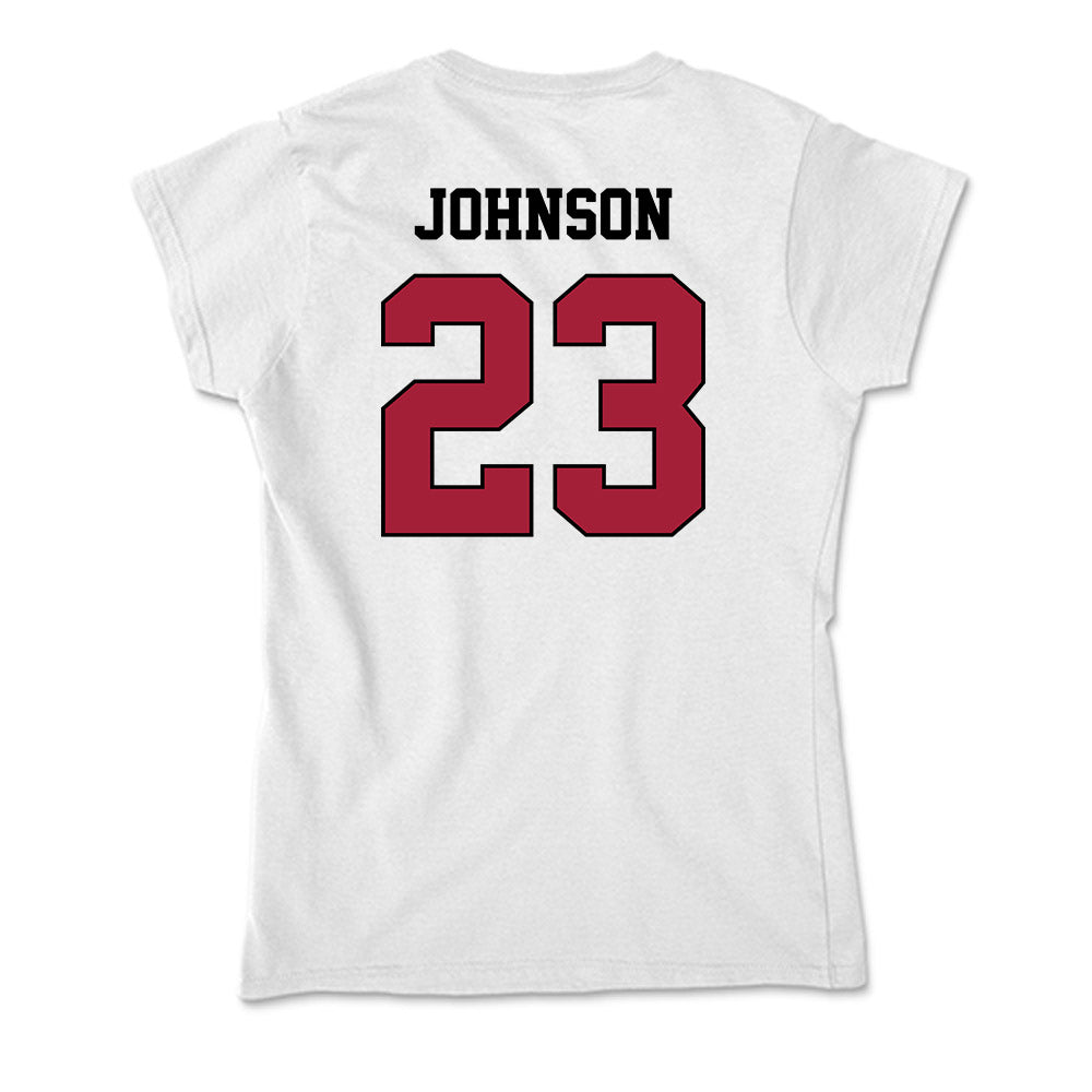 St. Joe's - NCAA Men's Basketball : Mekai Johnson - Soft Style Women’s T-Shirt-1