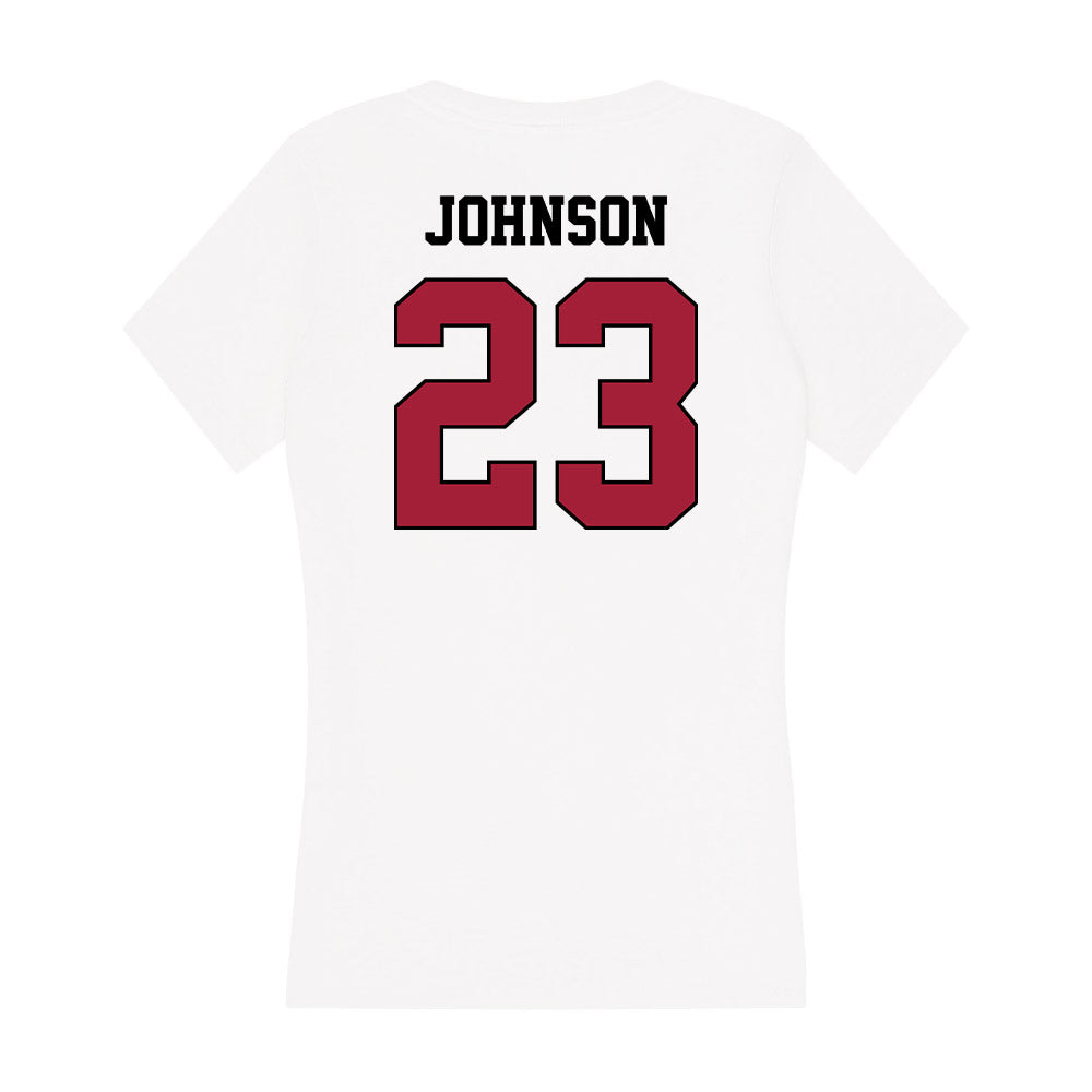 St. Joe's - NCAA Men's Basketball : Mekai Johnson - Women's V-Neck T-Shirt-1