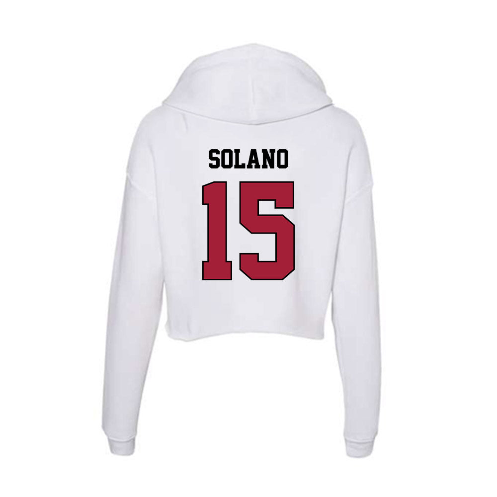 St. Joe's - NCAA Men's Basketball : Steven Solano - Women's Crop Fleece Hoodie-1