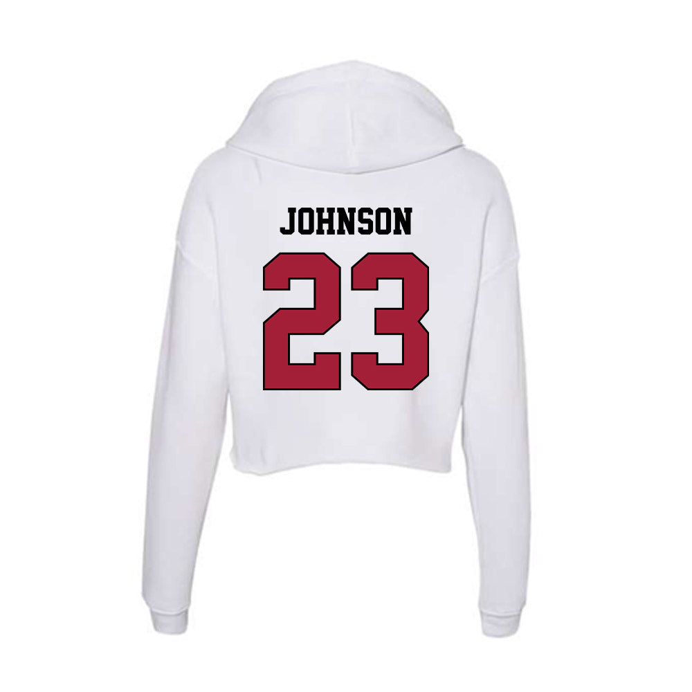 St. Joe's - NCAA Men's Basketball : Mekai Johnson - Women's Crop Fleece Hoodie-1