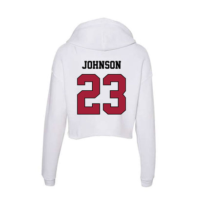 St. Joe's - NCAA Men's Basketball : Mekai Johnson - Women's Crop Fleece Hoodie-1