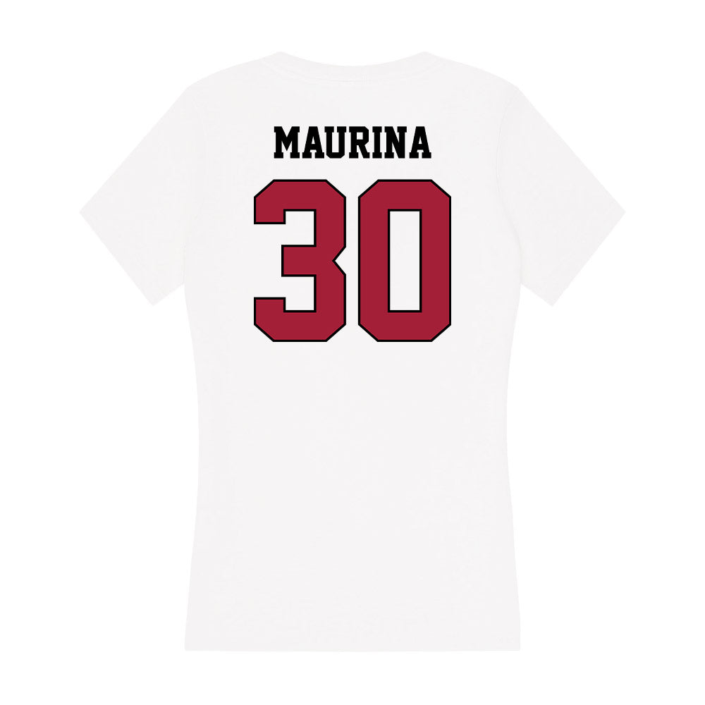 St. Joe's - NCAA Women's Basketball : Paula Maurina - Women's V-Neck T-Shirt-1