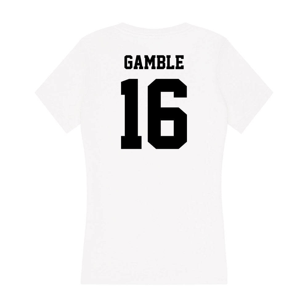 Lamar - NCAA Women's Volleyball : Ashlyn Gamble - Women's V-Neck T-Shirt-1