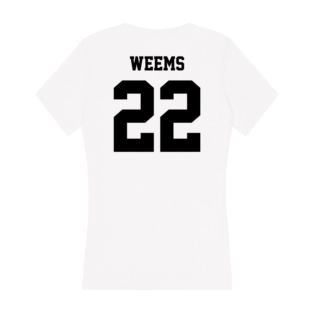 Lamar - NCAA Women's Basketball : Nurjei Weems - Women's V-Neck T-Shirt-1