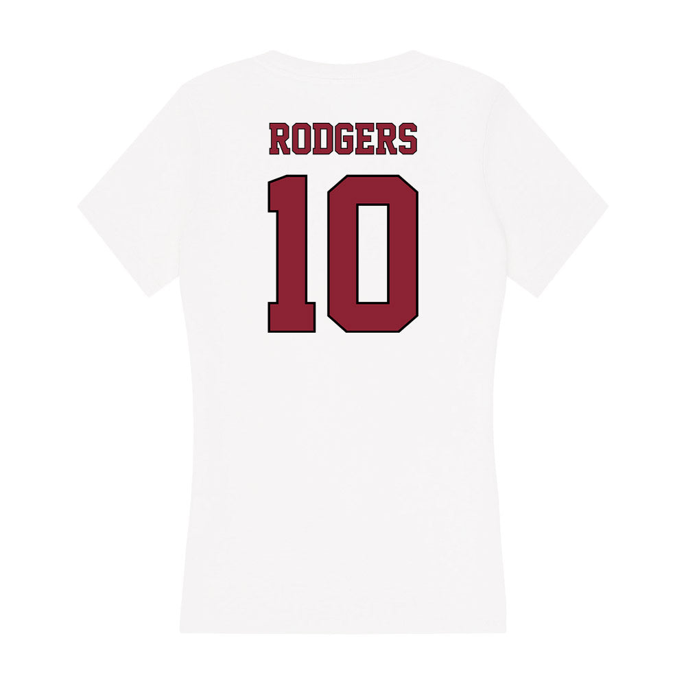 NCCU - NCAA Softball : Nyla Rodgers - Women's V-Neck T-Shirt-1