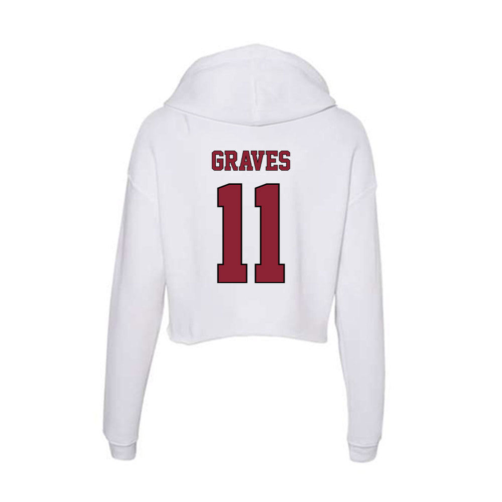 NCCU - NCAA Softball : Makiya Graves - Women's Crop Fleece Hoodie-1