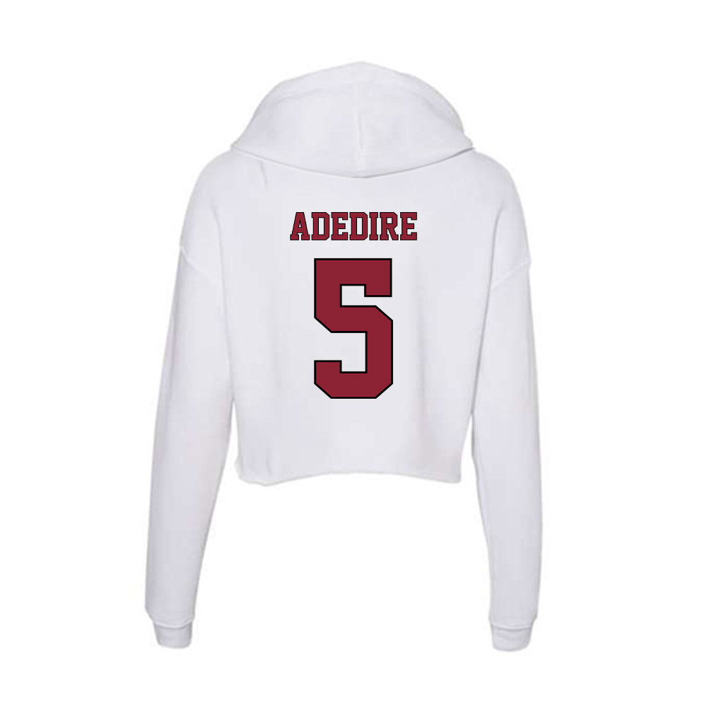 NCCU - NCAA Men's Basketball : Timmy Adedire - Women's Crop Fleece Hoodie-1