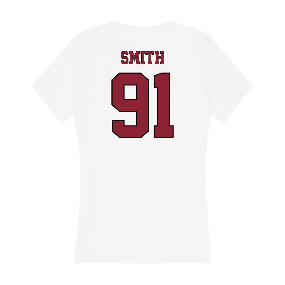 NCCU - NCAA Football : Christian Smith - Women's V-Neck T-Shirt-1