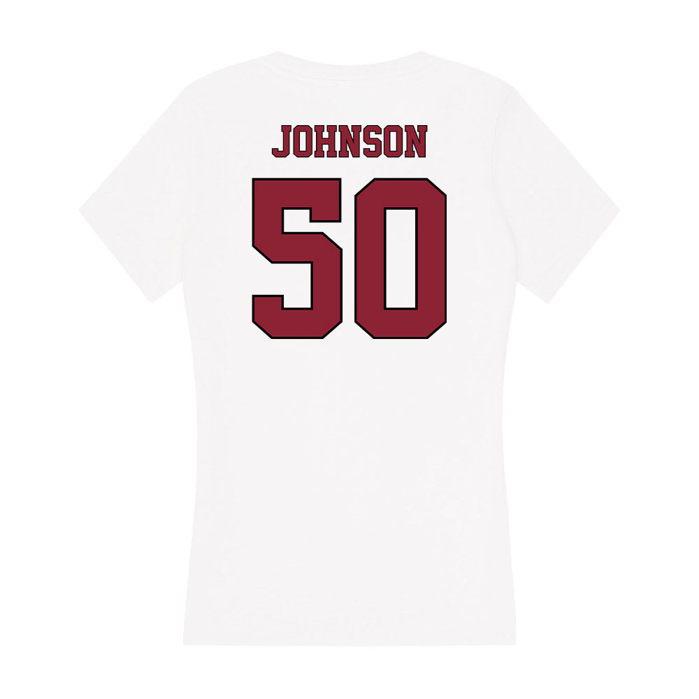 NCCU - NCAA Football : Thomas Johnson - Women's V-Neck T-Shirt-1