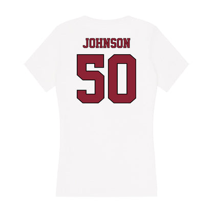 NCCU - NCAA Football : Thomas Johnson - Women's V-Neck T-Shirt-1