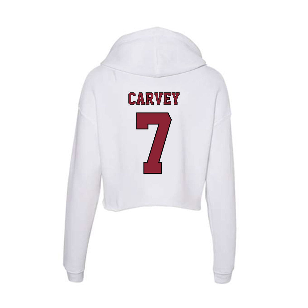 NCCU - NCAA Men's Basketball : Khouri Carvey - Women's Crop Fleece Hoodie-1