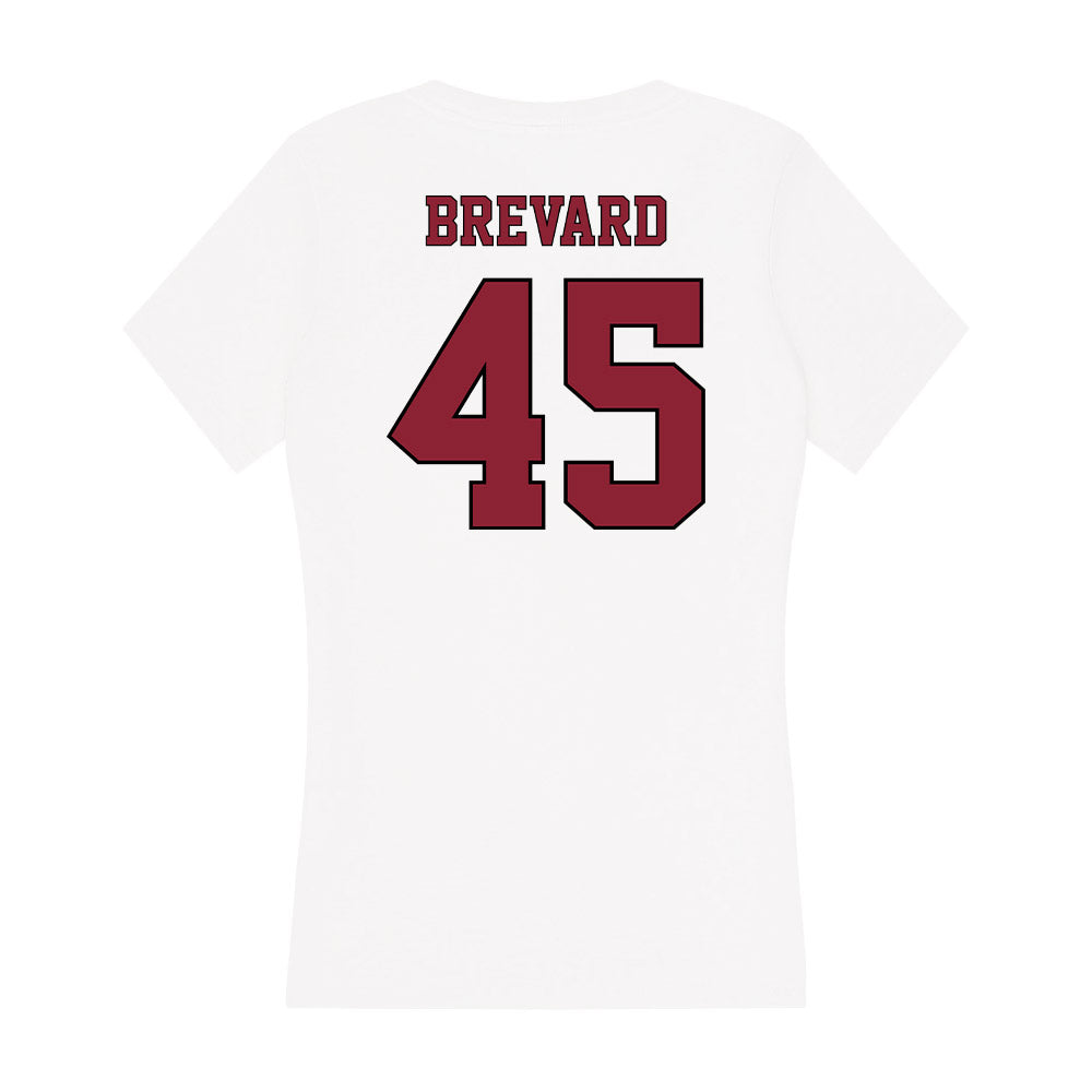 NCCU - NCAA Football : Jaki Brevard - Women's V-Neck T-Shirt-1