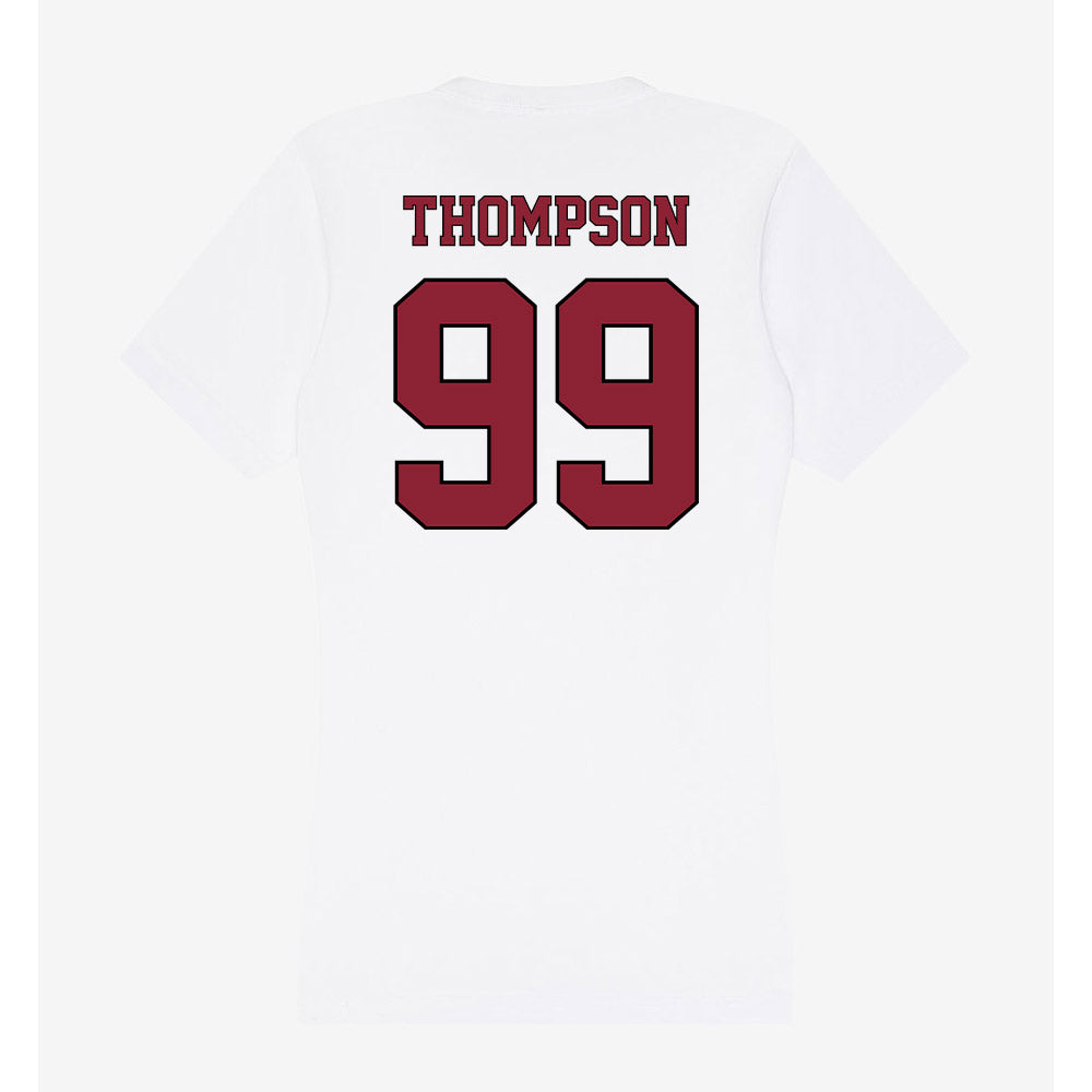 NCCU - NCAA Football : Khareem Thompson - Women's V-Neck T-Shirt-1