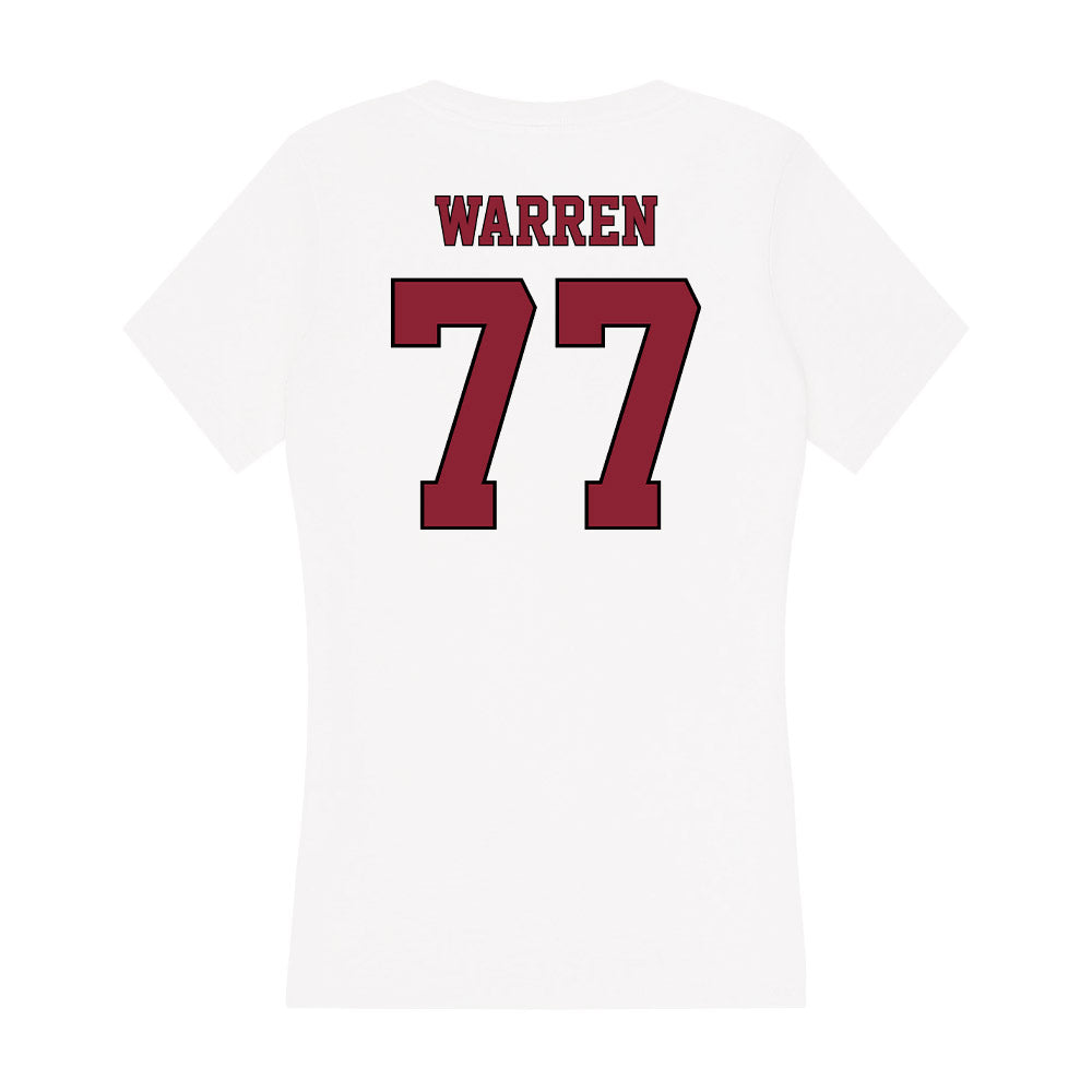 NCCU - NCAA Football : Seven Warren - Women's V-Neck T-Shirt-1