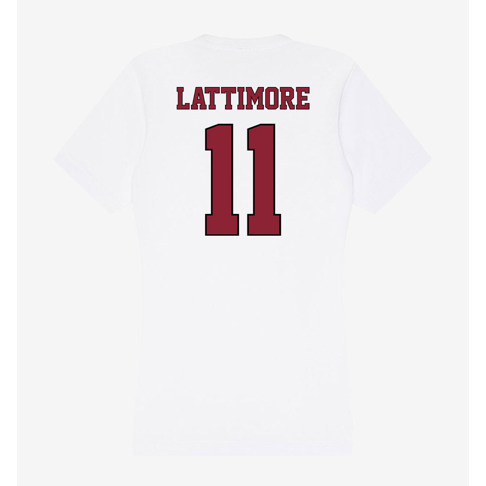 NCCU - NCAA Men's Basketball : Gage Lattimore - Women's V-Neck T-Shirt-1