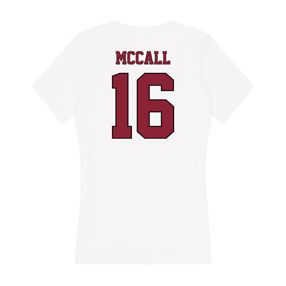 NCCU - NCAA Football : Makai McCall - Women's V-Neck T-Shirt-1