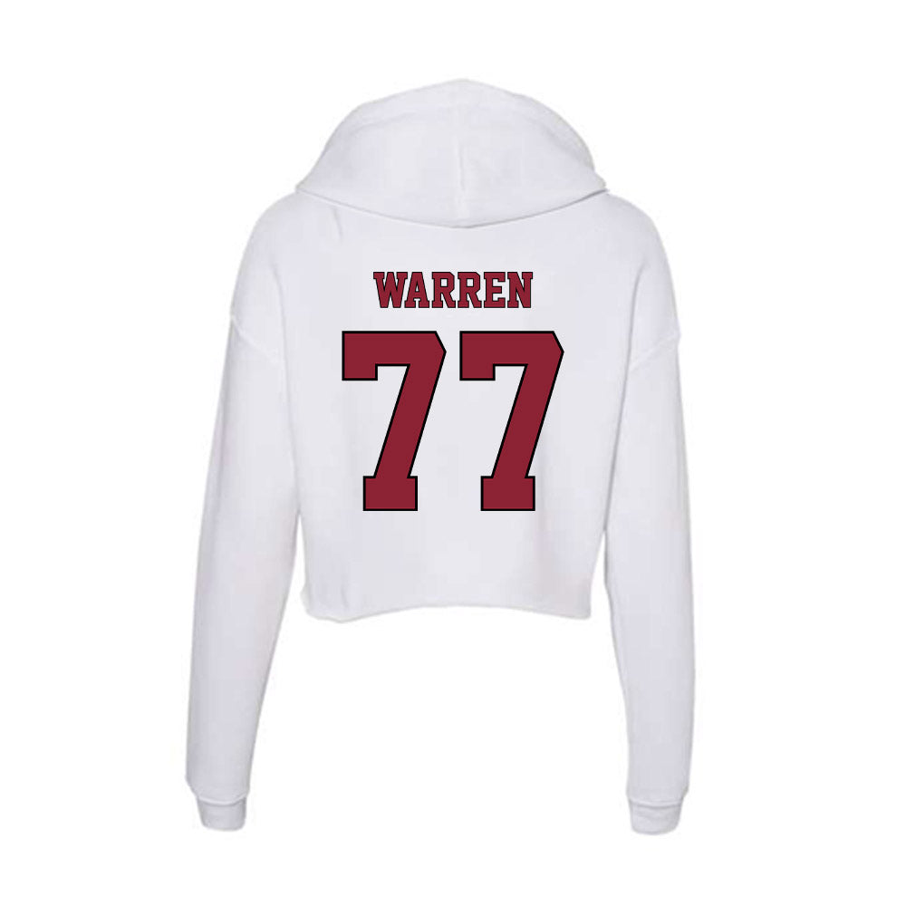 NCCU - NCAA Football : Seven Warren - Women's Crop Fleece Hoodie-1