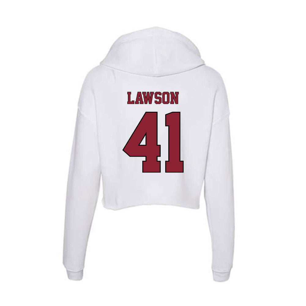 NCCU - NCAA Football : Isaiah Lawson - Women's Crop Fleece Hoodie-1