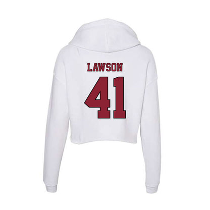 NCCU - NCAA Football : Isaiah Lawson - Women's Crop Fleece Hoodie-1