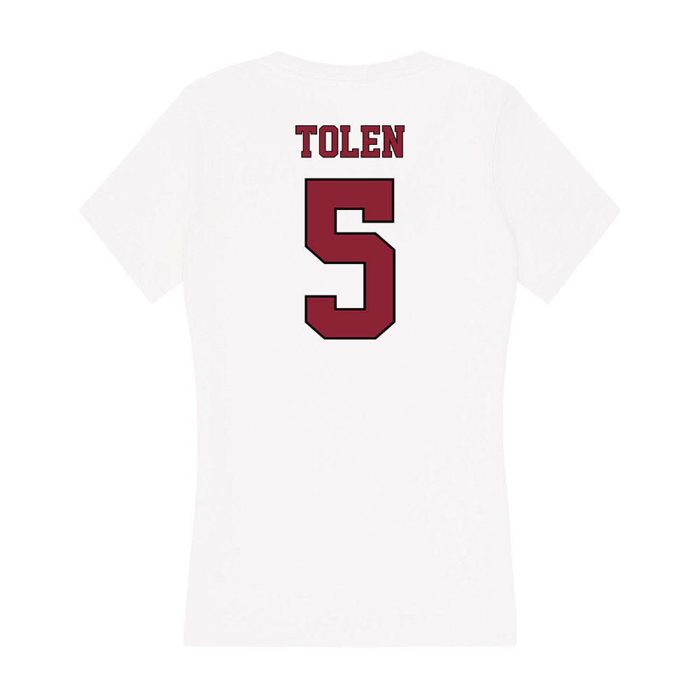 NCCU - NCAA Football : Demarius Tolen - Women's V-Neck T-Shirt-1