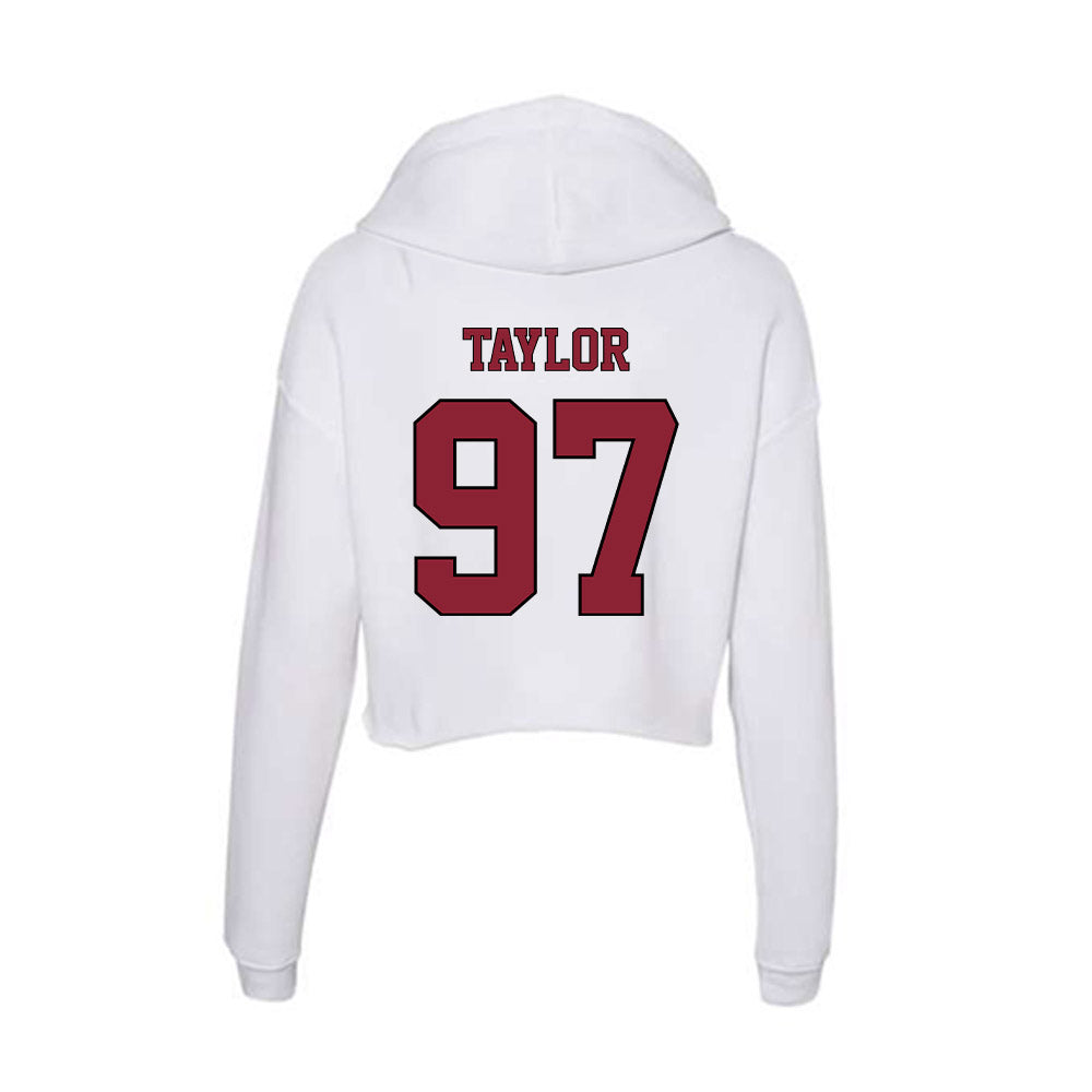 NCCU - NCAA Football : Jaden Taylor - Women's Crop Fleece Hoodie-1