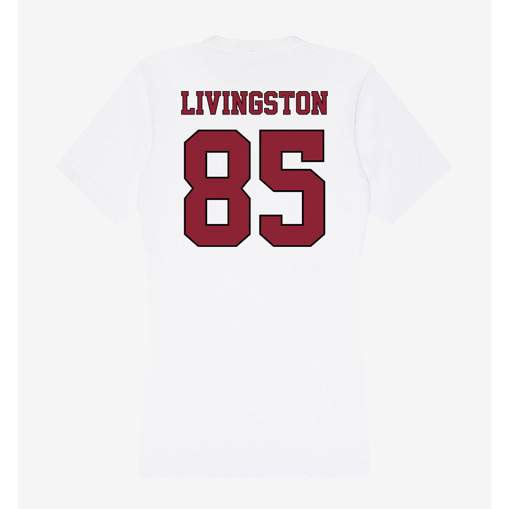 NCCU - NCAA Football : SyRee Livingston - Women's V-Neck T-Shirt-1