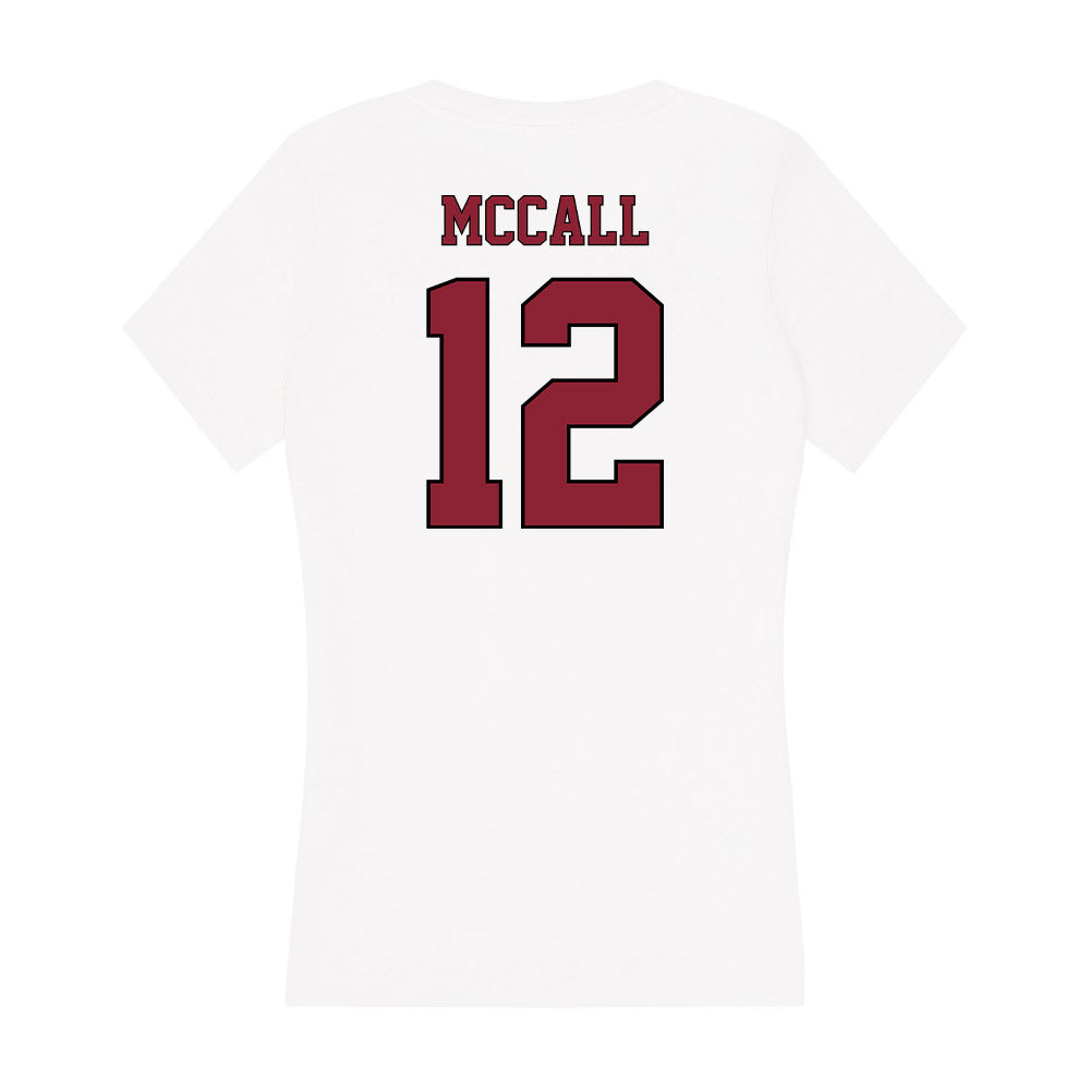 NCCU - NCAA Football : Quentin McCall - Women's V-Neck T-Shirt-1