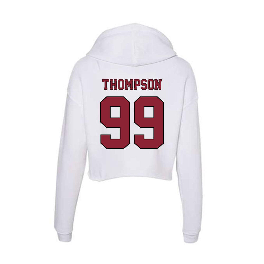 NCCU - NCAA Football : Khareem Thompson - Women's Crop Fleece Hoodie-1