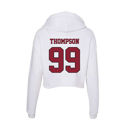 NCCU - NCAA Football : Khareem Thompson - Women's Crop Fleece Hoodie-1