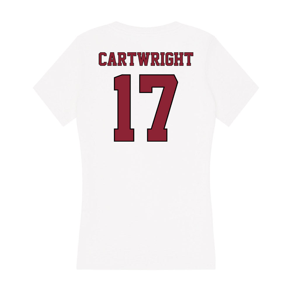 NCCU - NCAA Football : Donovan Cartwright - Women's V-Neck T-Shirt-1