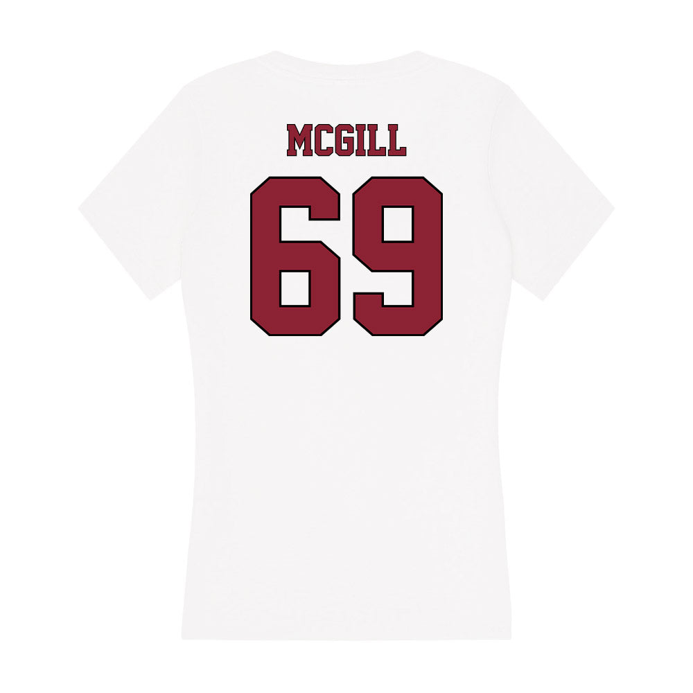 NCCU - NCAA Football : Jordan McGill - Women's V-Neck T-Shirt-1