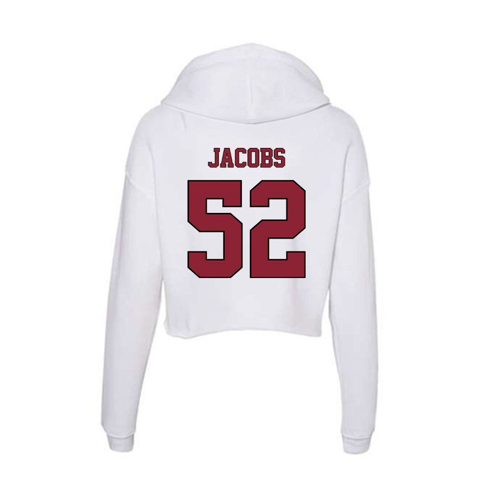 NCCU - NCAA Football : David Jacobs - Women's Crop Fleece Hoodie-1