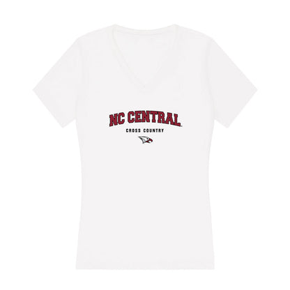 NCCU - NCAA Men's Cross Country : Isaiah Bowman - Women's V-Neck T-Shirt-0