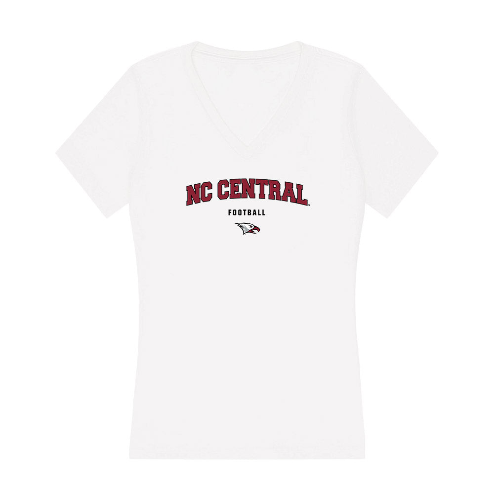 NCCU - NCAA Football : Mekhi Bigelow - Women's V-Neck T-Shirt-0