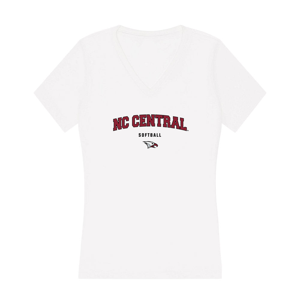 NCCU - NCAA Softball : Nyla Rodgers - Women's V-Neck T-Shirt-0