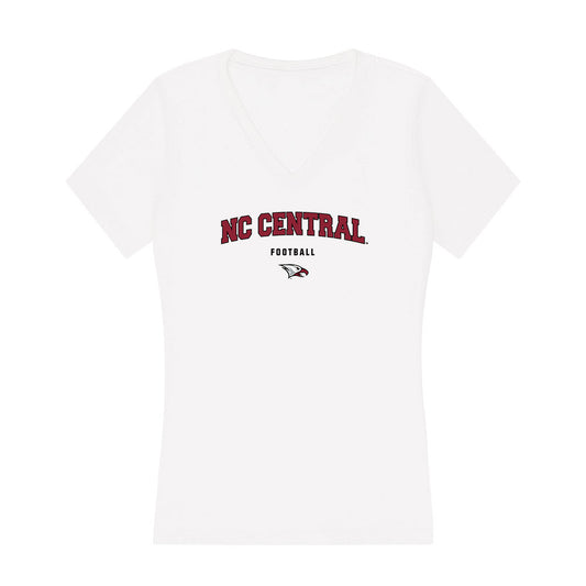 NCCU - NCAA Football : Dj Estes - Women's V-Neck T-Shirt-0