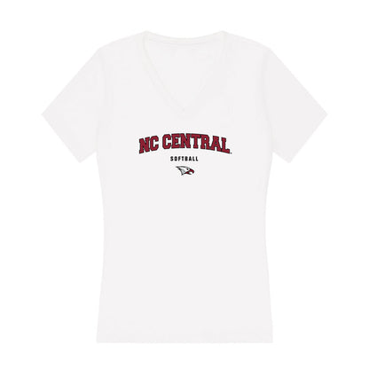 NCCU - NCAA Softball : Simone Mack - Women's V-Neck T-Shirt-0