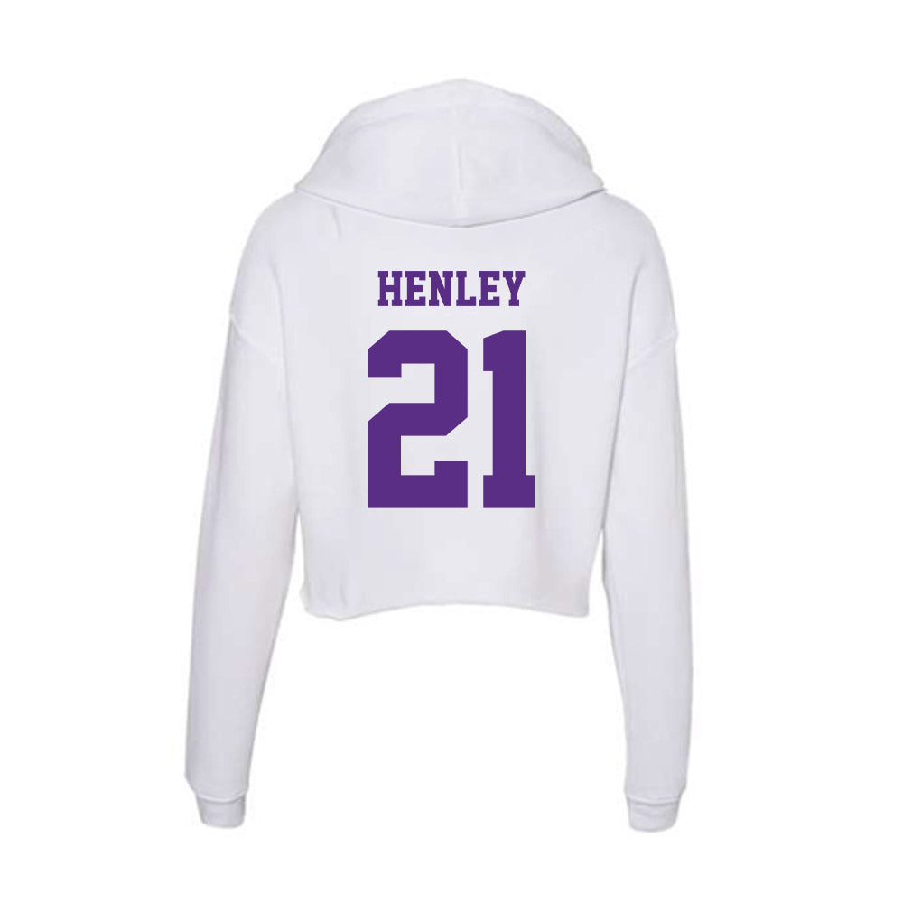 Furman - NCAA Women's Basketball : Niveya Henley - Women's Crop Fleece Hoodie-1