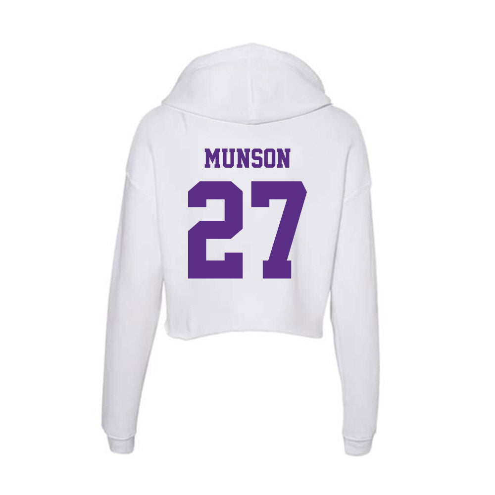 Furman - NCAA Men's Soccer : Luke Munson - Women's Crop Fleece Hoodie-1