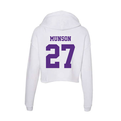 Furman - NCAA Men's Soccer : Luke Munson - Women's Crop Fleece Hoodie-1