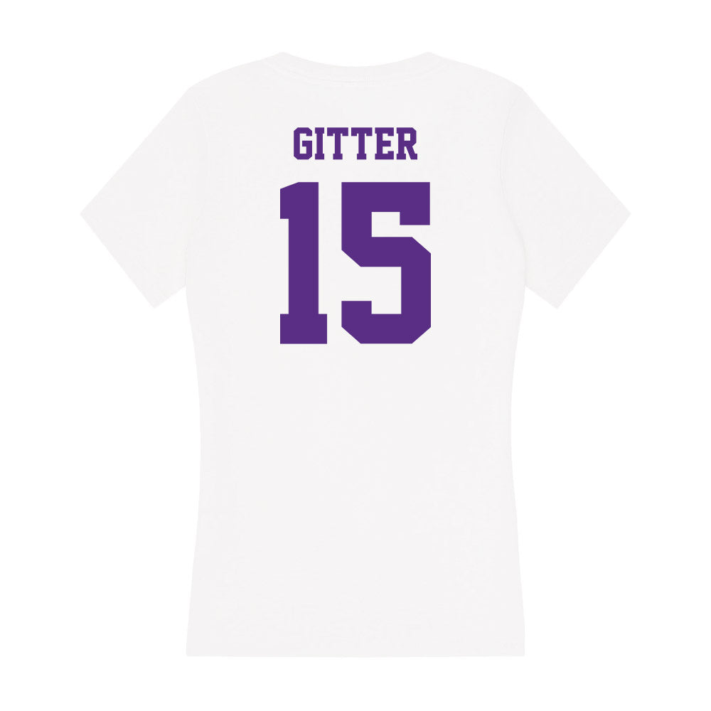 Furman - NCAA Football : Gray Gitter - Women's V-Neck T-Shirt-1