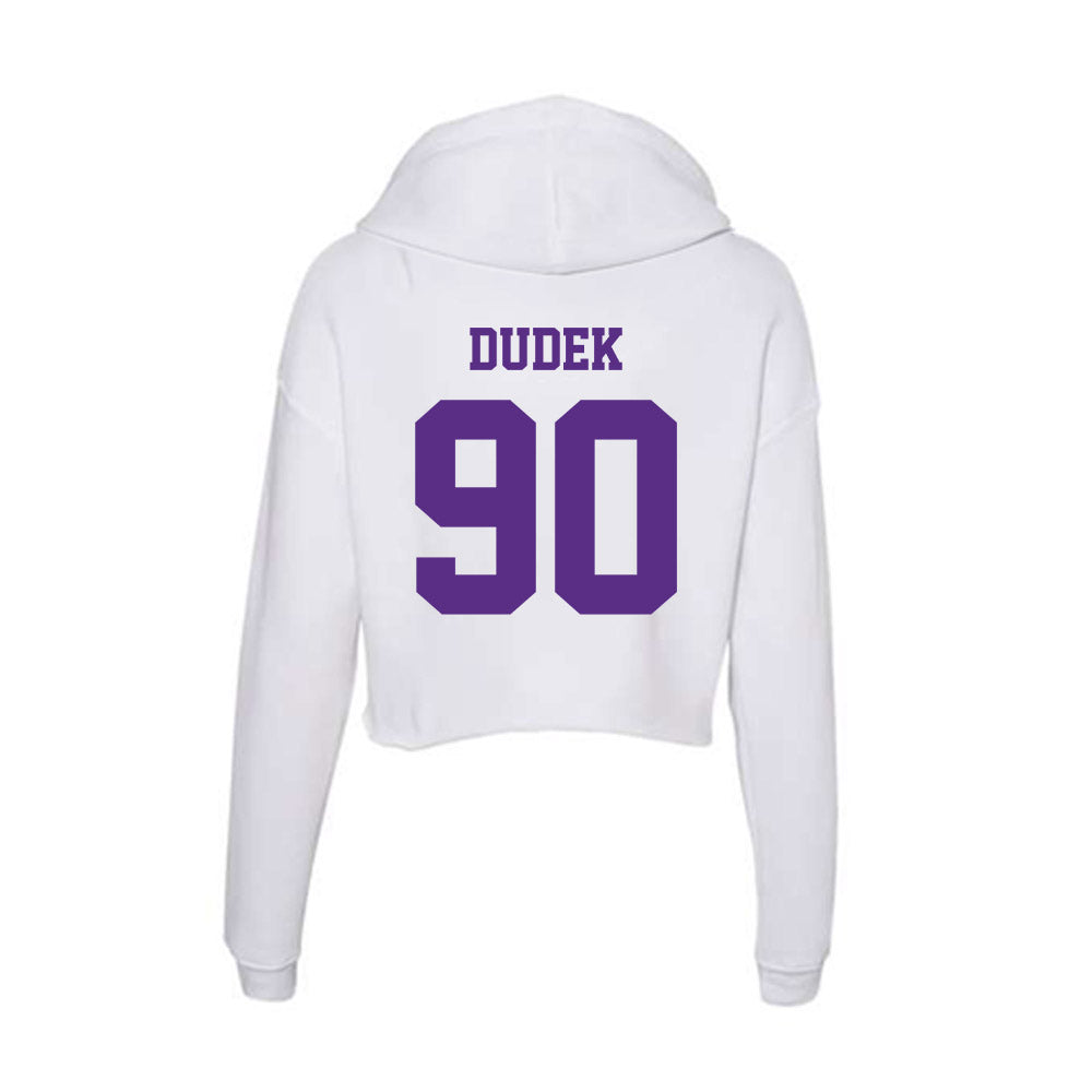 Furman - NCAA Football : Malakai Dudek - Women's Crop Fleece Hoodie-1