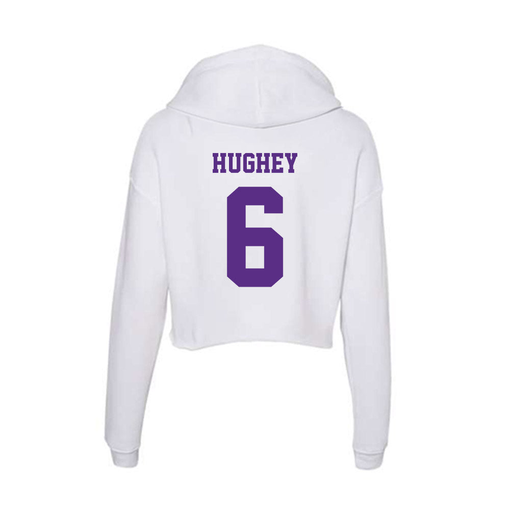 Furman - NCAA Men's Basketball : Tyrese Hughey - Women's Crop Fleece Hoodie-1