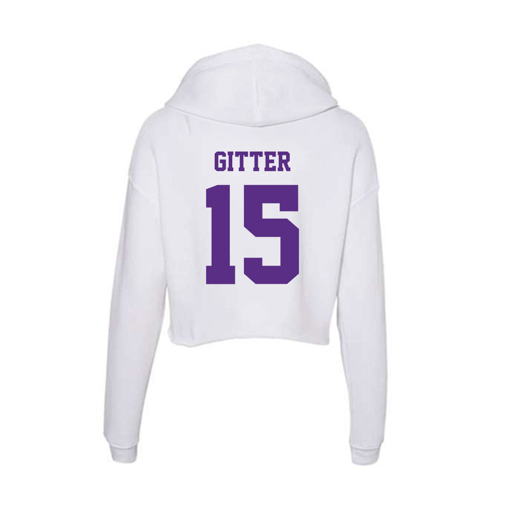 Furman - NCAA Football : Gray Gitter - Women's Crop Fleece Hoodie-1