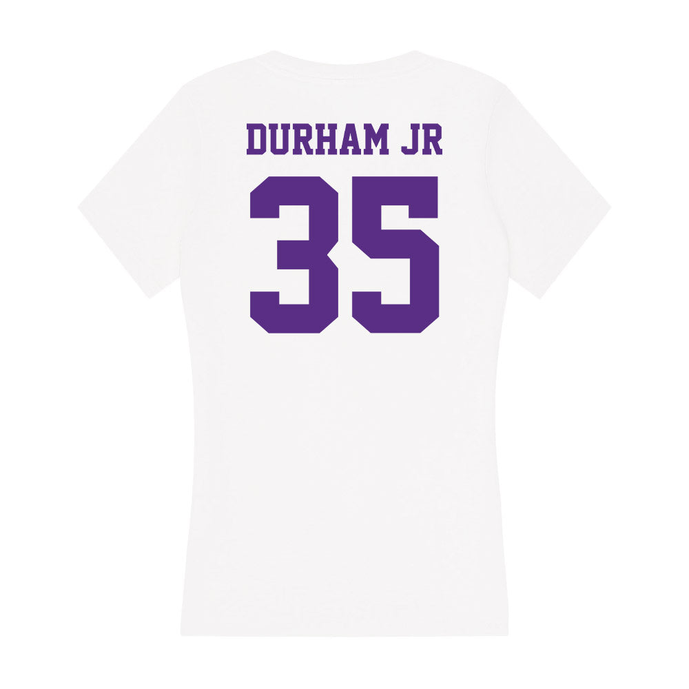 Furman - NCAA Football : Douglas Durham Jr - Women's V-Neck T-Shirt-1