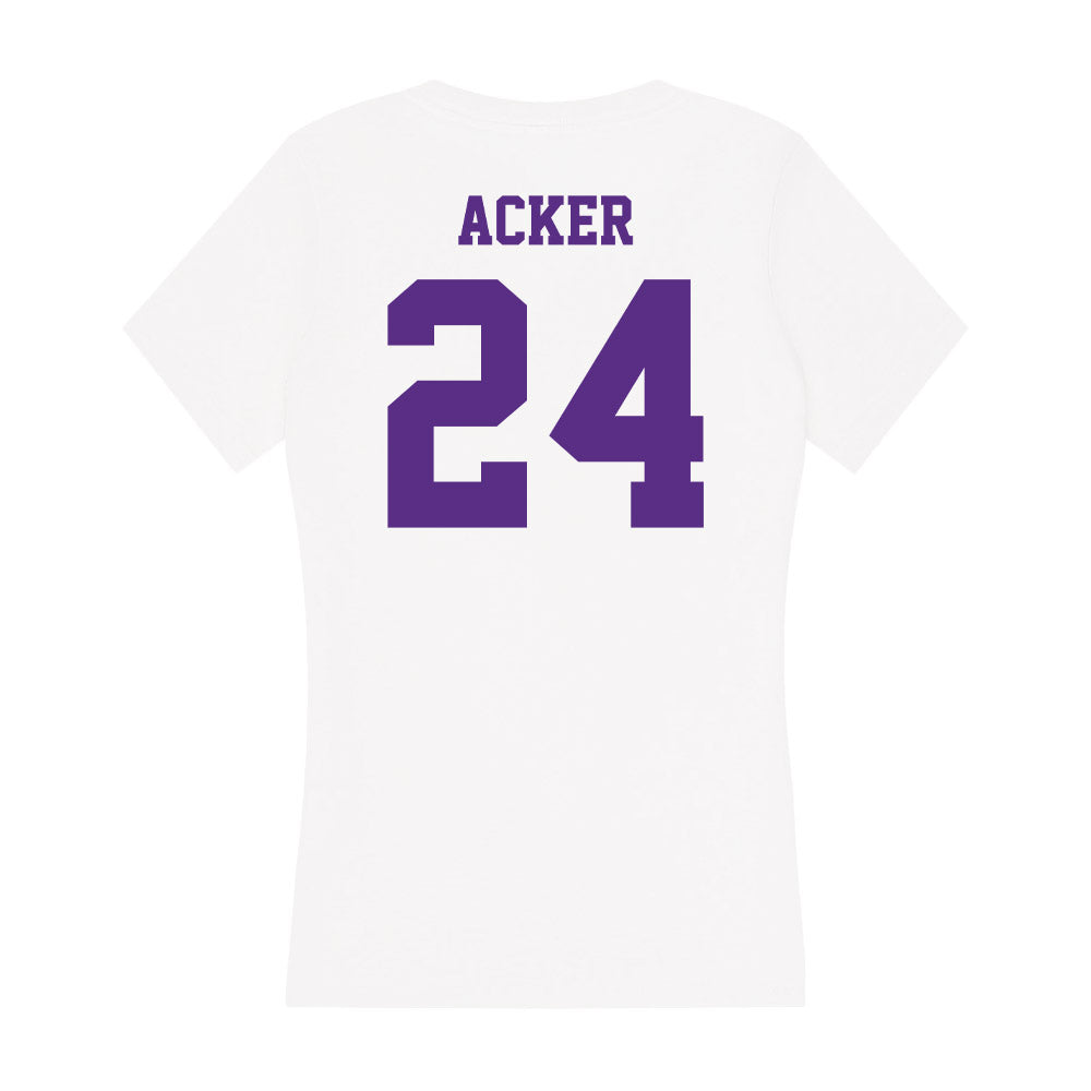 Furman - NCAA Women's Basketball : Jaelyn Acker - Women's V-Neck T-Shirt-1