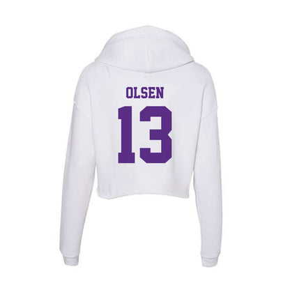 Furman - NCAA Football : Ian Olsen - Women's Crop Fleece Hoodie-1