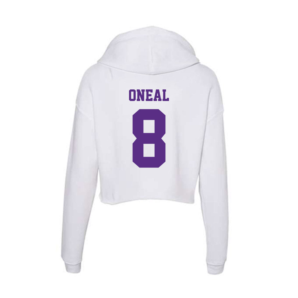 Furman - NCAA Men's Basketball : Collin ONeal - Women's Crop Fleece Hoodie-1